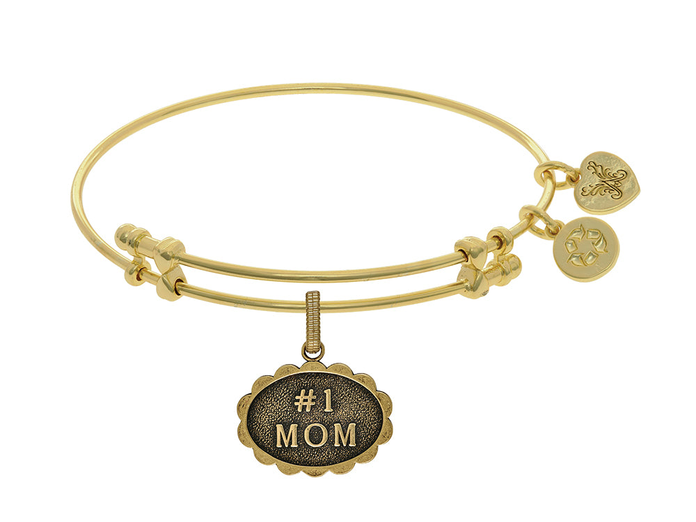 Brass With Yellow Finish #1 Mom Charm ForAngelica Bangle