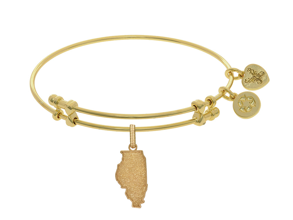Brass With Yellow Finish Illinois Charm For Angelica Collection Bangle
