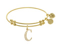 Brass With Yellow Finish  Initial C Charm For Angelica Collection Bangle