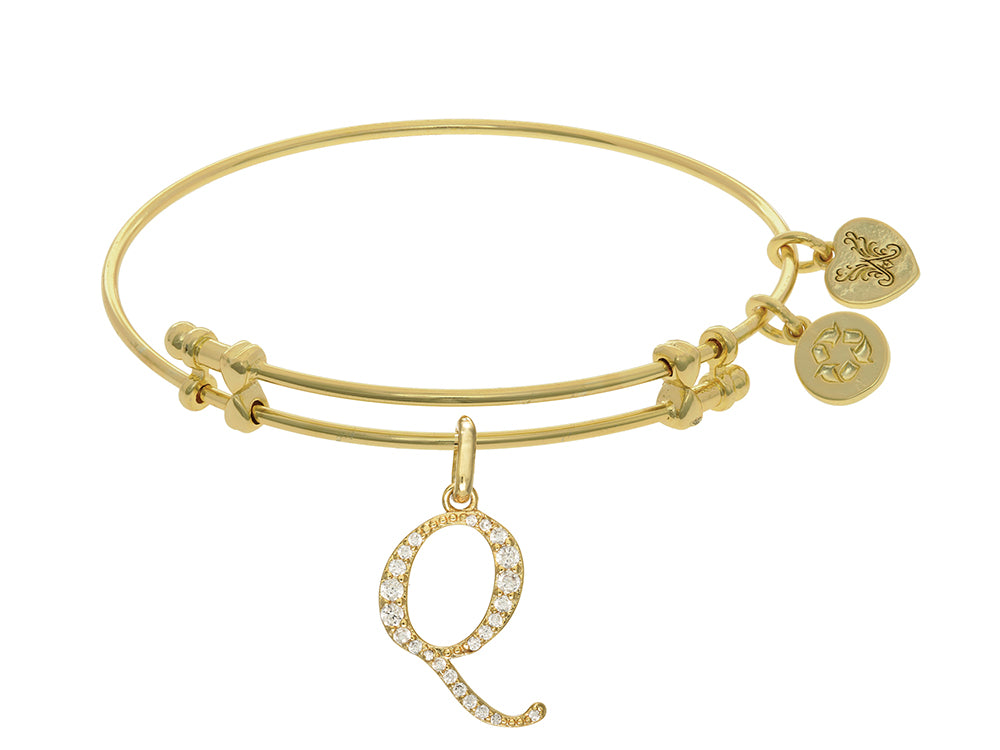 Brass With Yellow Finish  Initial Q  Charm For Angelica Collection Bangle