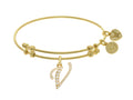 Brass With Yellow Finish  Initial V  Charm For Angelica Collection Bangle