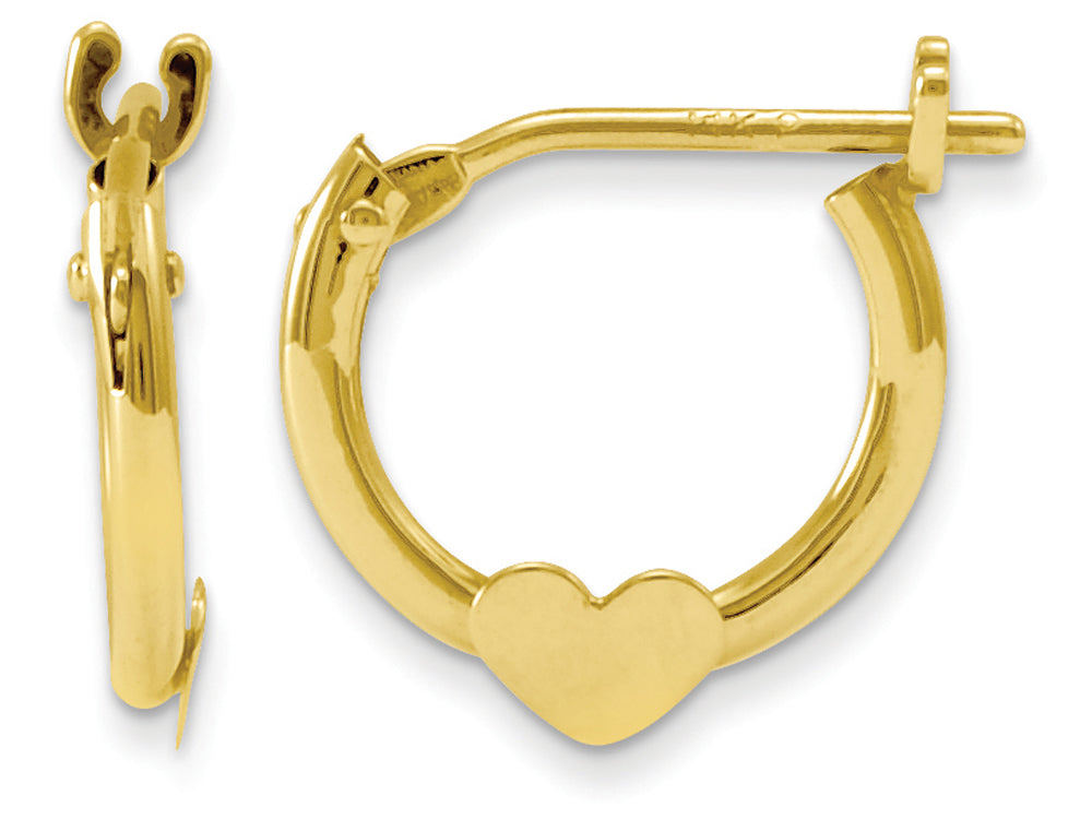FJC Finejewelers 14k Yellow Gold Madi K Heart Hoop Children Earrings