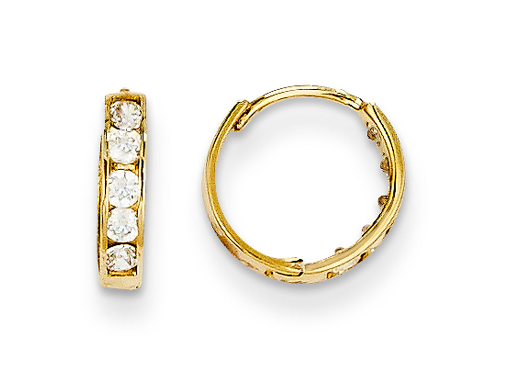 FJC Finejewelers 14k Yellow Gold Madi K CZ Hinged Hoop Children Earrings