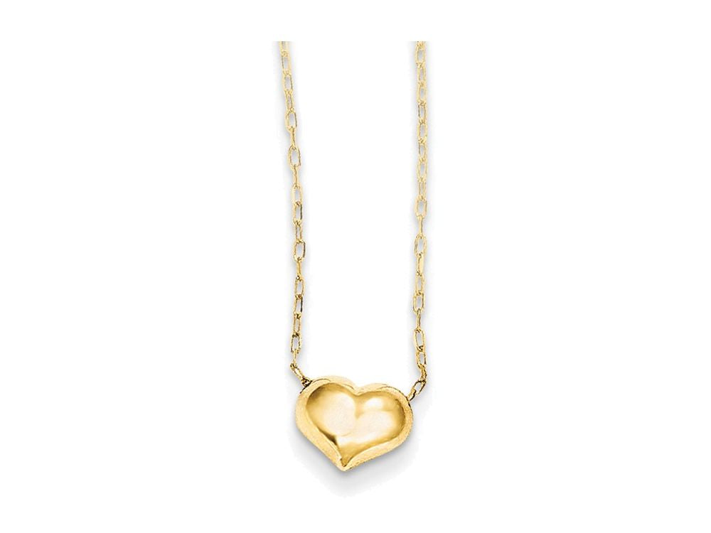 FJC Finejewelers 16 Inch 14k Yellow Gold Madi K Small Hollow Heart W/ Chain Children Necklace
