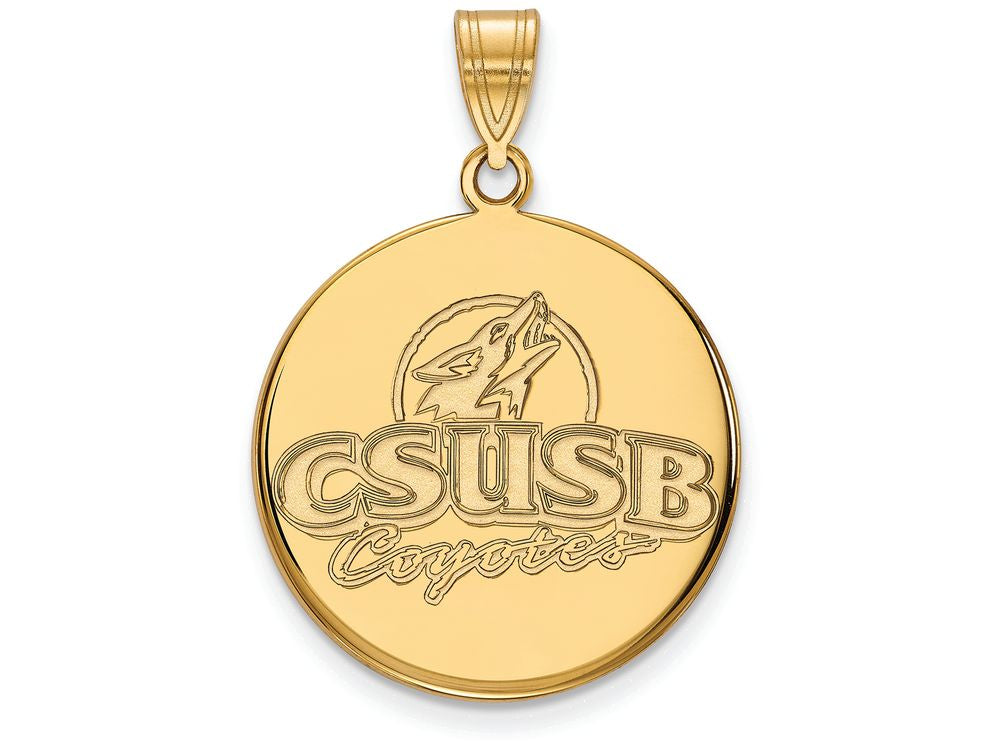 Logoart Sterling Silver Gp California State U San Bernardino Large  Disc Pendant