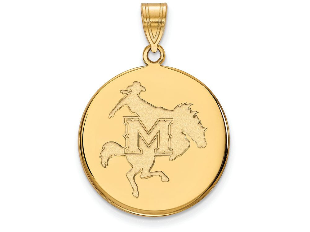 Logoart Sterling Silver Gp Mcneese State University Large Disc Pendant