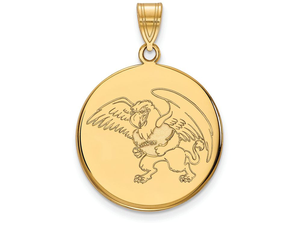Logoart Sterling Silver Gp Misterling Silverouri Western State U Large Disc Pendant