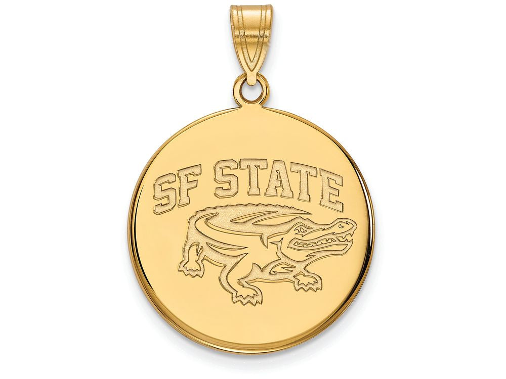 Logoart Sterling Silver Gp San Francisco State University Large Disc Pendant
