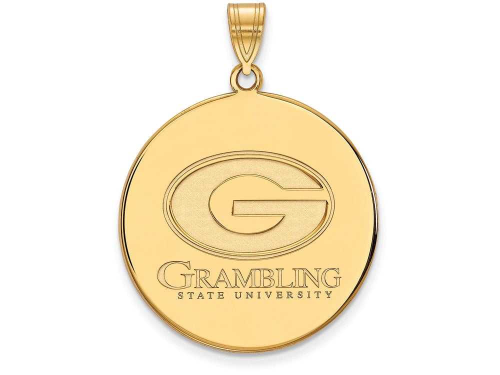 Logoart Sterling Silver Gp Grambling State University Extra Large  Disc Pendant