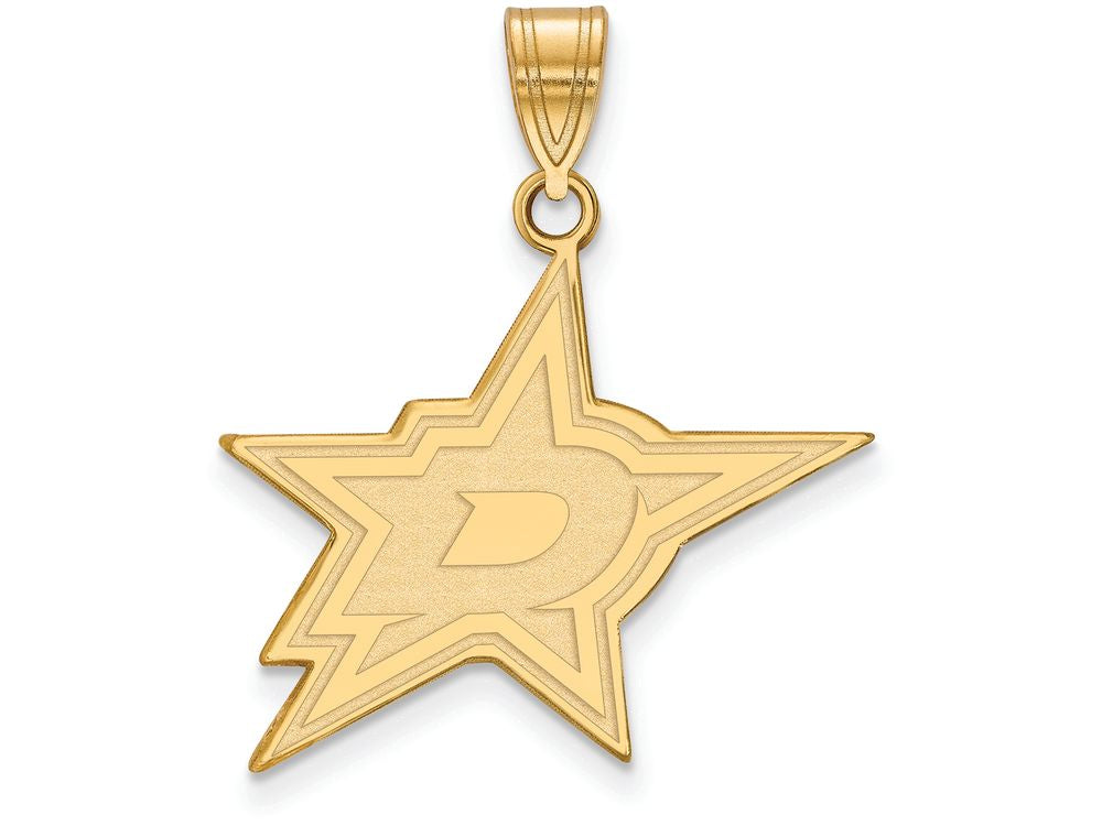 Sterling Silver Gp Nhl Logoart Dallas Stars Large Pendant