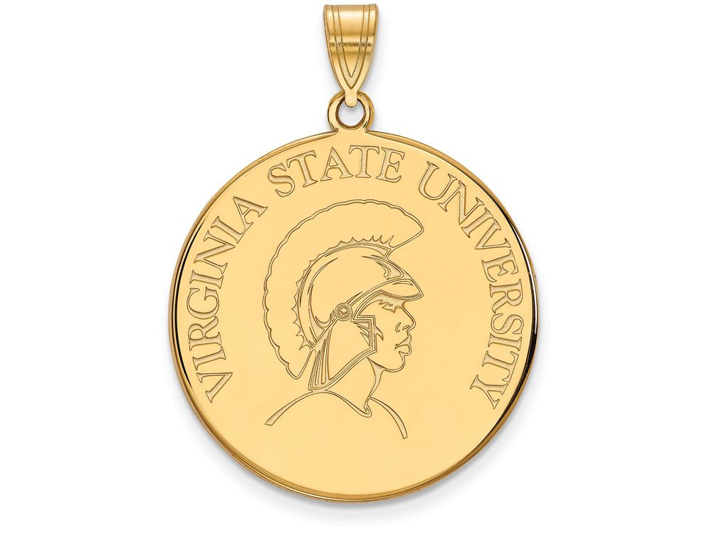Logoart Sterling Silver Gp Virginia State University Extra Large  Disc Pendant