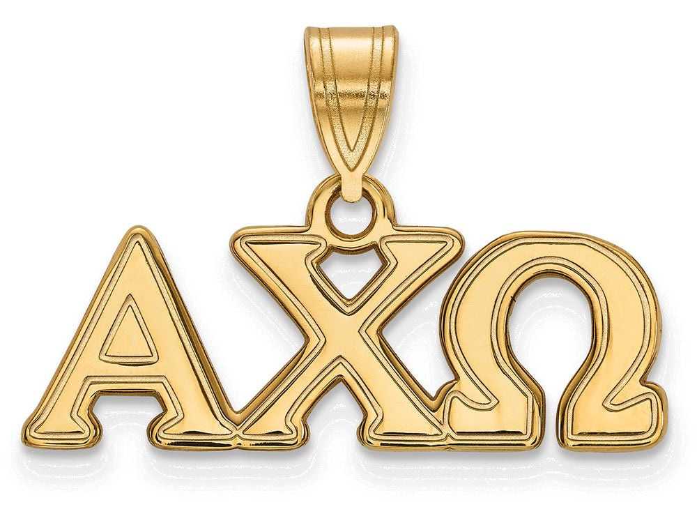 Logoart Sterling Silver Gp Alpha Chi Omega Medium Pendant