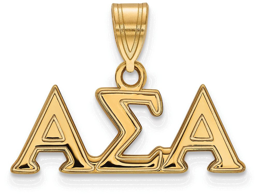 Logoart Sterling Silver Gp Alpha Sigma Alpha Medium Pendant