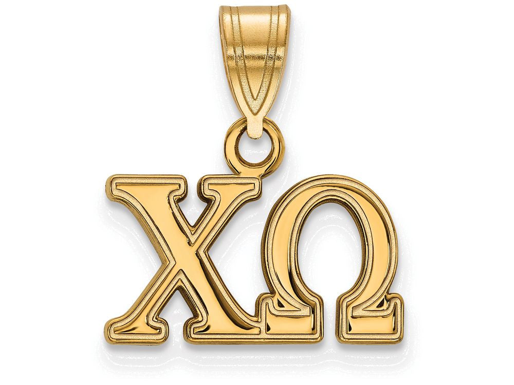 Logoart Sterling Silver Gp Chi Omega Medium Pendant
