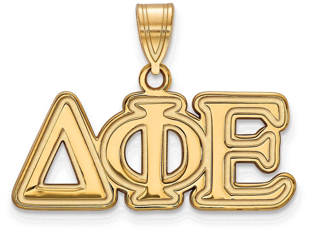 Logoart Sterling Silver Gp Delta Phi Epsilon Medium Pendant