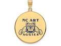 Logoart Sterling Silver Gp North Carolina Aandt Extra Large  Enamel Disc Pendant