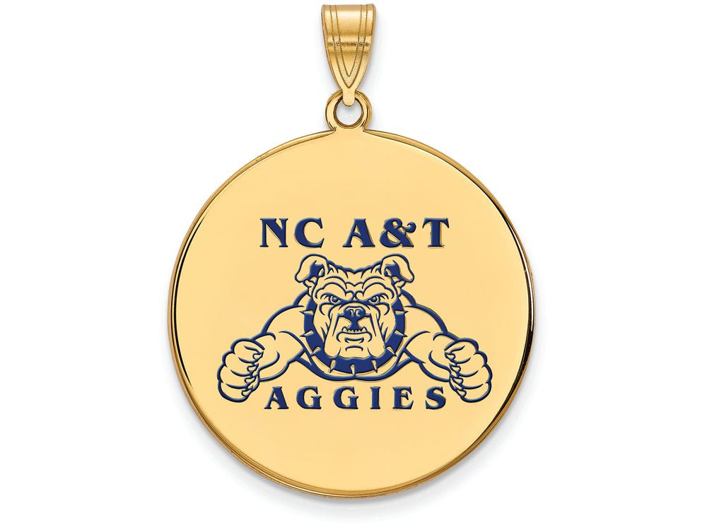 Logoart Sterling Silver Gp North Carolina Aandt Extra Large  Enamel Disc Pendant