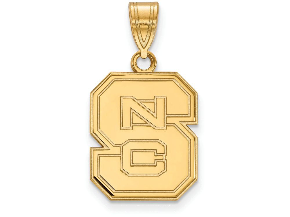 Logoart Sterling Silver Gp North Carolina State University Medium Pendant