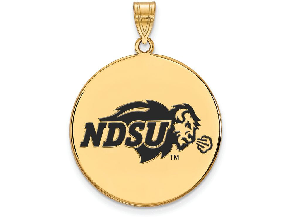 Logoart Sterling Silver Gp North Dakota State Extra Large  Enamel Disc Pendant