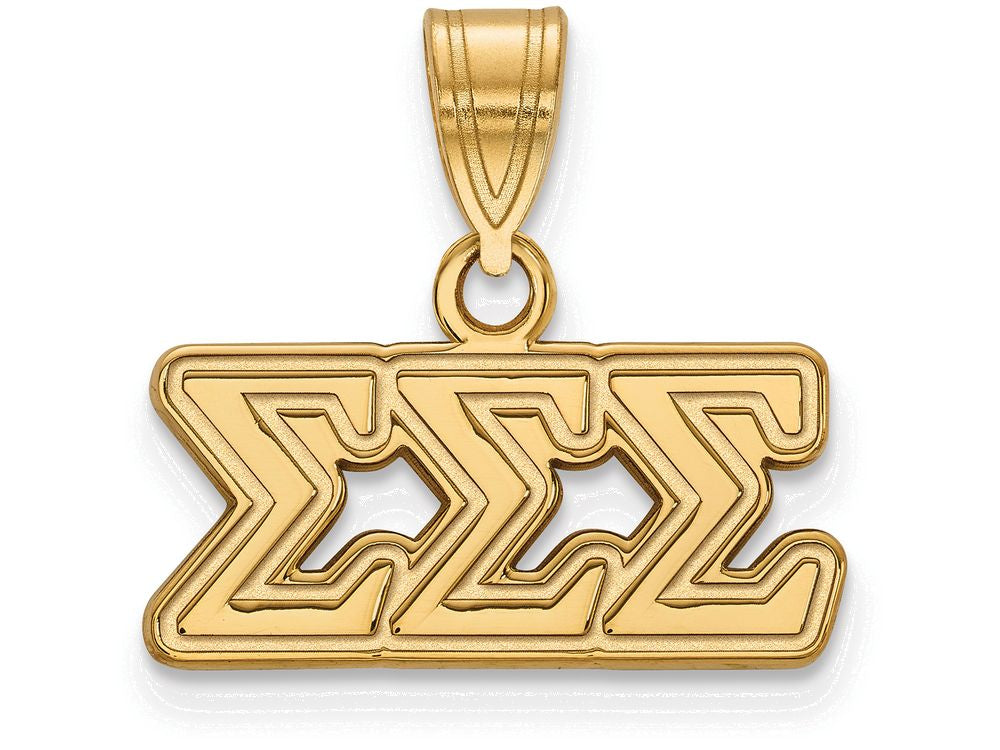 Logoart Sterling Silver Gp Sigma Sigma Sigma Medium Pendant