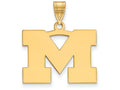 Logoart Sterling Silver Gp Michigan (univ Of) Medium Pendant