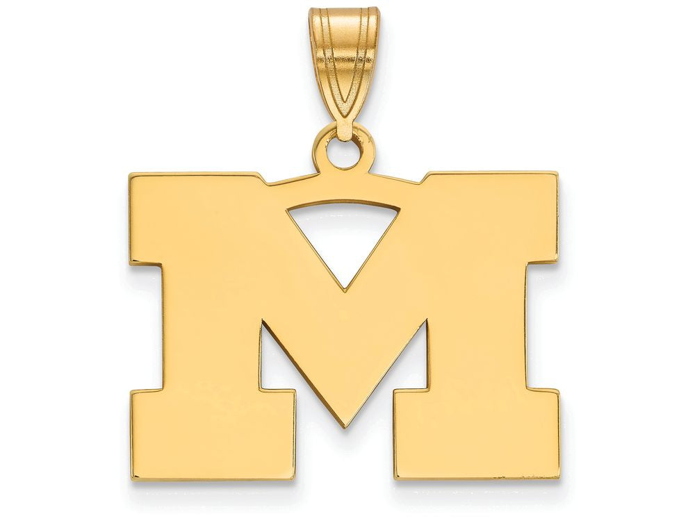 Logoart Sterling Silver Gp Michigan (univ Of) Medium Pendant