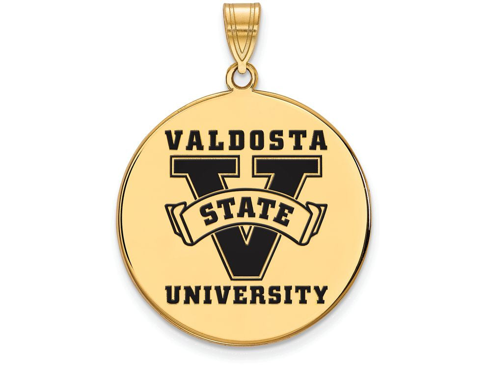 Logoart Sterling Silver Gp Valdosta State U Extra Large  Enamel Disc Pendant