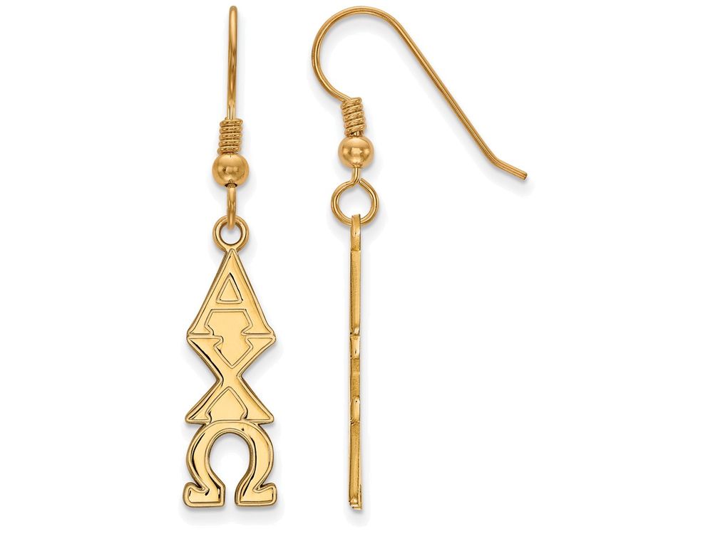 Logoart Sterling Silver Gp Alpha Chi Omega Dangle Small Earrings