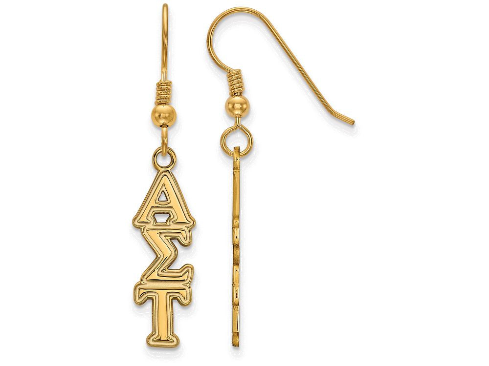 Logoart Sterling Silver Gp Alpha Sigma Tau Dangle Medium Earrings