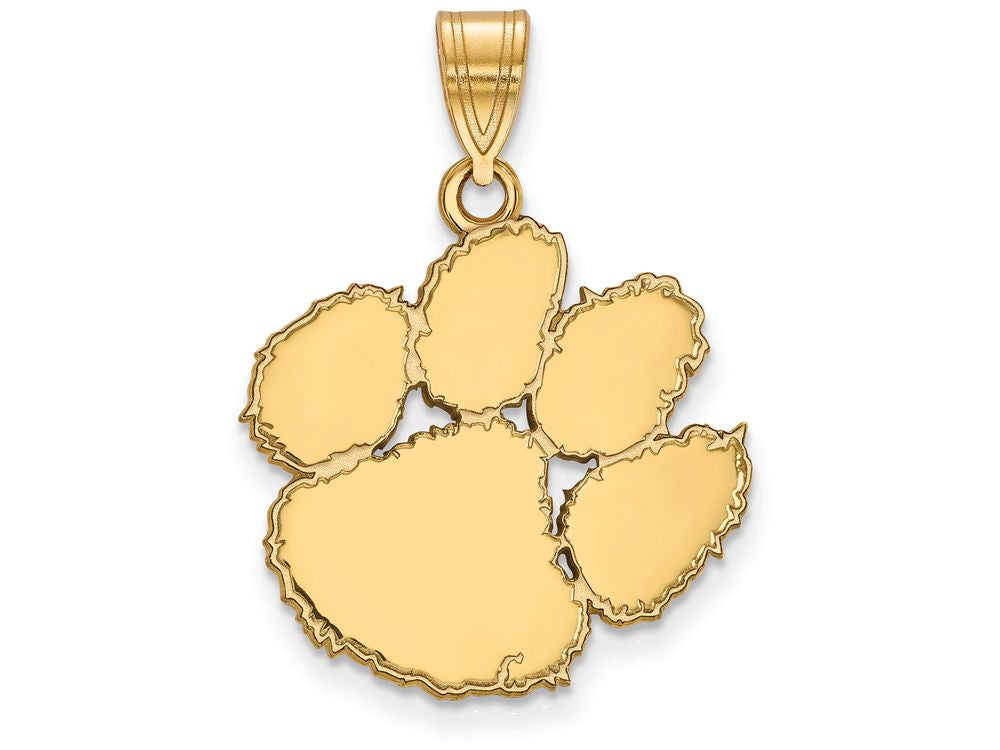 Logoart Sterling Silver Gp Clemson University Large Pendant