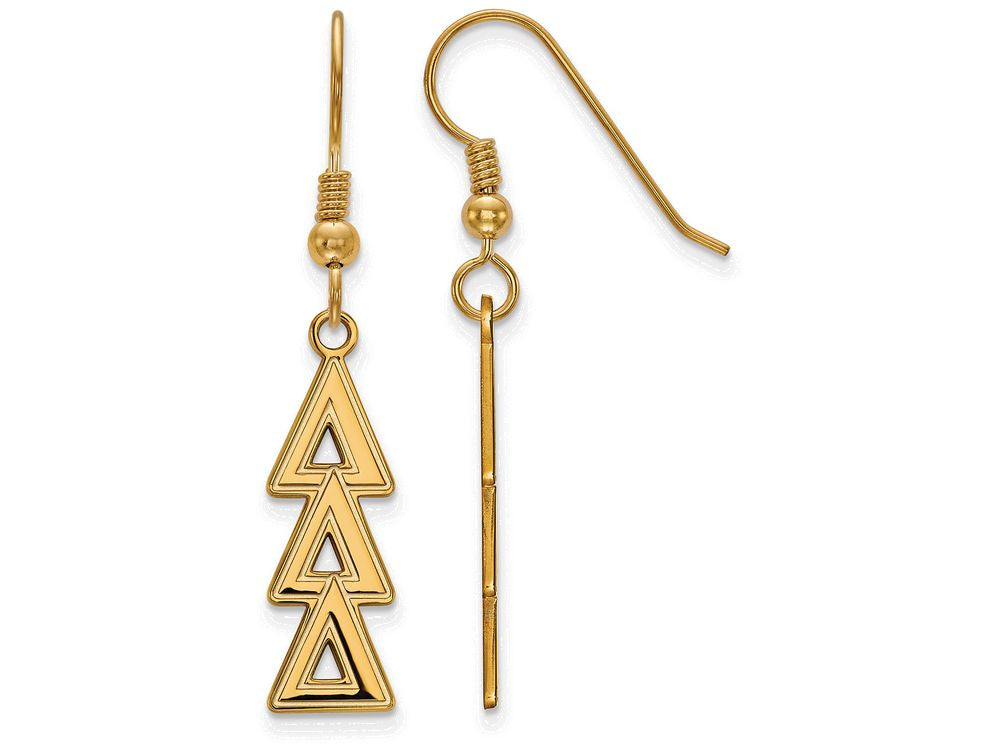 Logoart Sterling Silver Gp Delta Delta Delta Dangle Medium Earrings