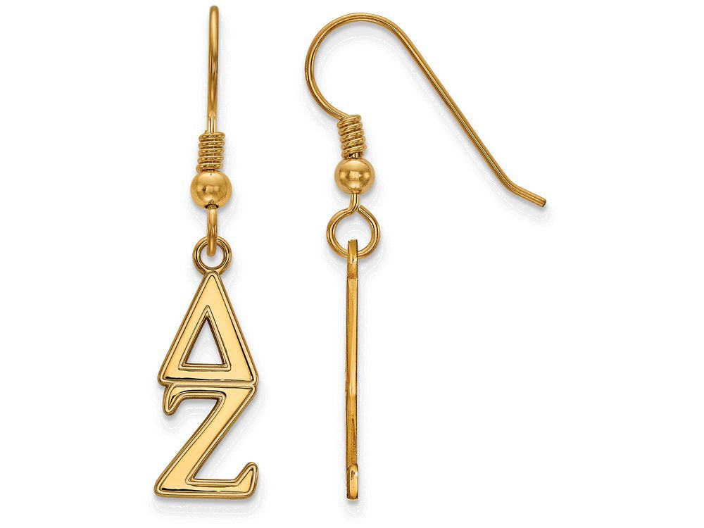 Logoart Sterling Silver Gp Delta Zeta Dangle Small Earrings