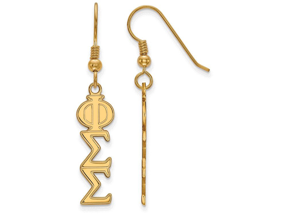 Logoart Sterling Silver Gp Phi Sigma Sigma Dangle Medium Earrings