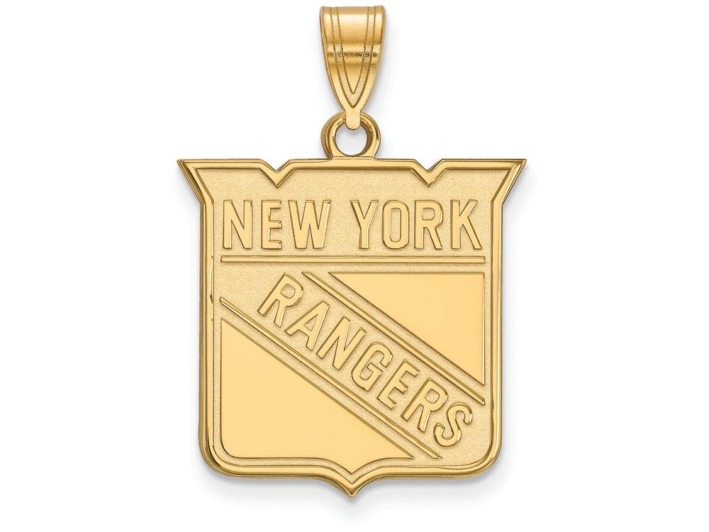 Sterling Silver Gp Nhl Logoart New York Rangers Large Pendant