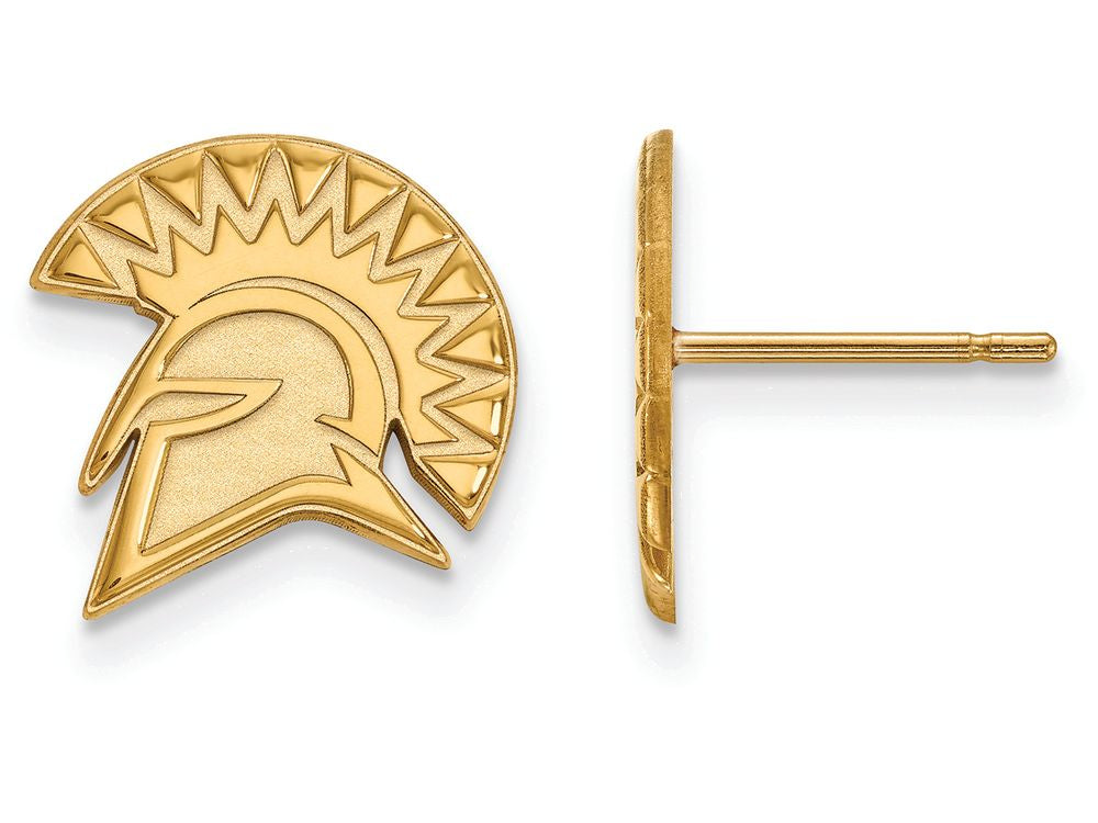 Logoart Sterling Silver Gp San Jose State University Small Post Earrings