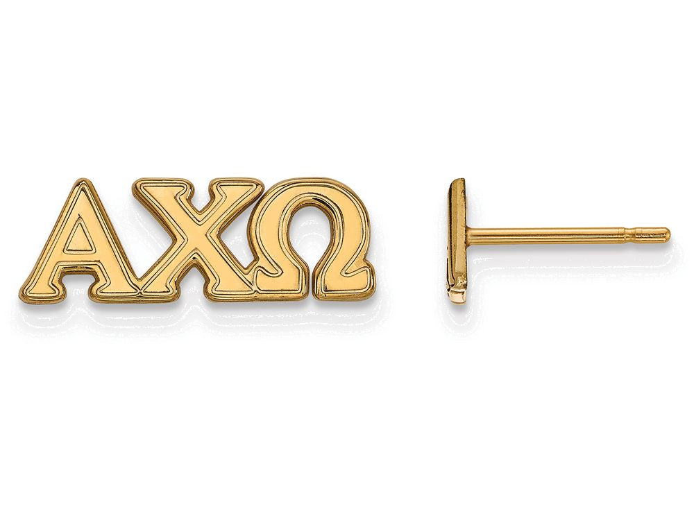 Logoart Sterling Silver Gp Alpha Chi Omega Extra Small Post Earrings