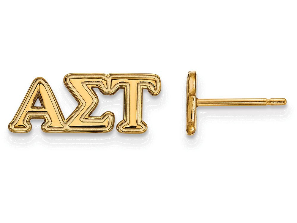 Logoart Sterling Silver Gp Alpha Sigma Tau Extra Small Post Earrings