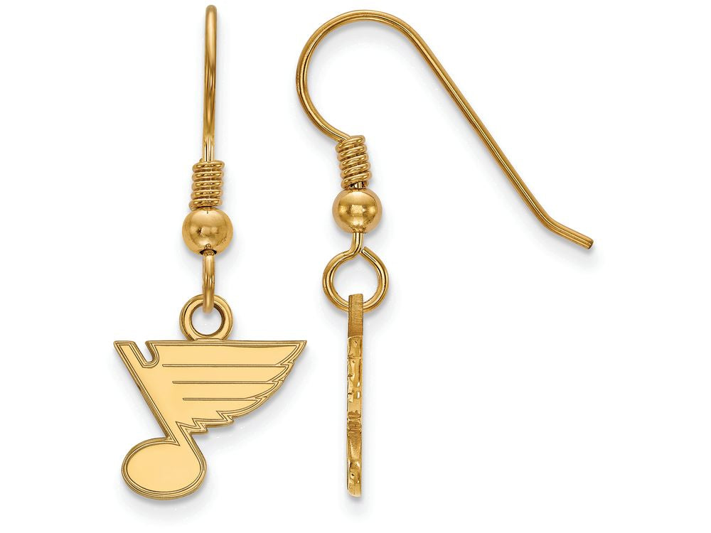 Sterling Silver Gp Nhl Logoart St. Louis Blues Extra Small Dangle Earrings