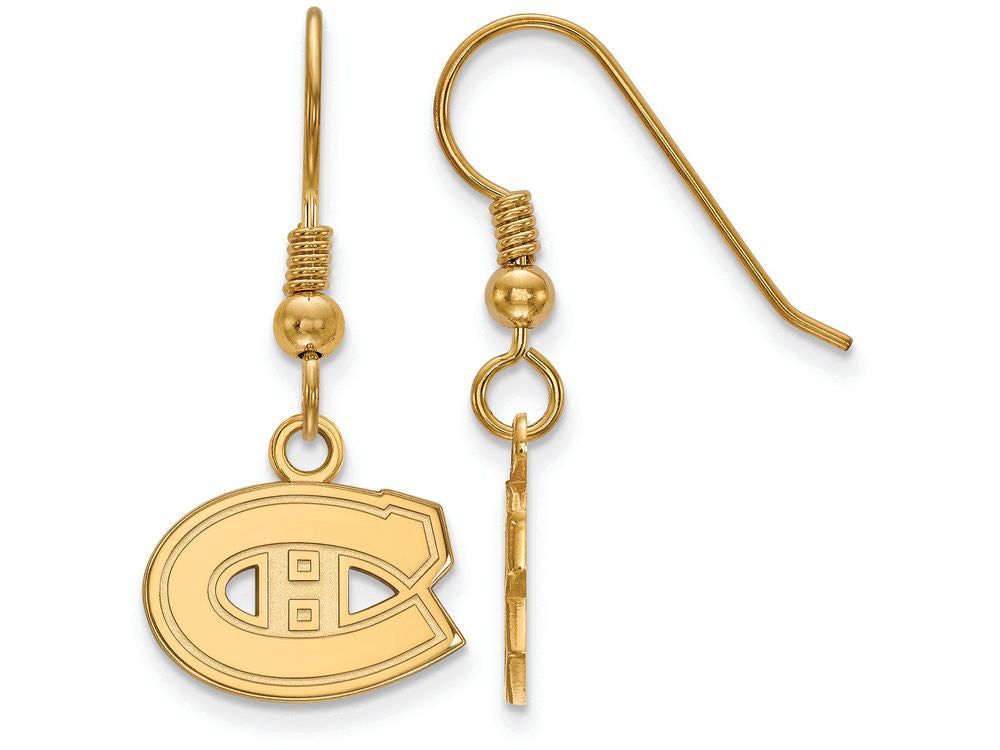 Sterling Silver Gp Nhl Logoart Montreal Canadiens Extra Small Dangle Earrings