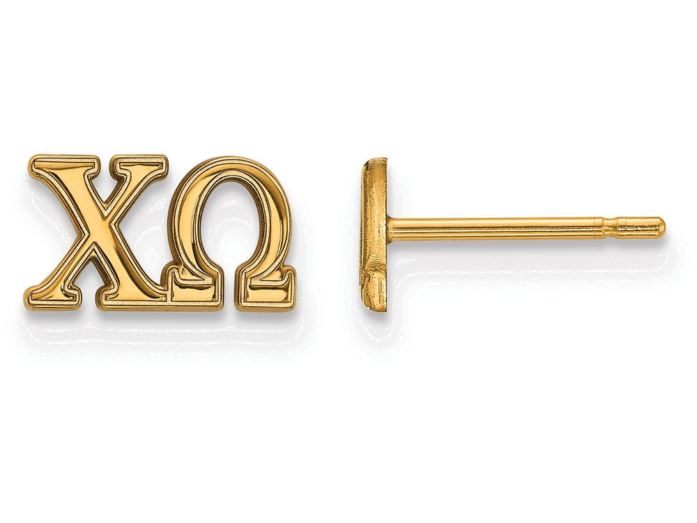 Logoart Sterling Silver Gp Chi Omega Extra Small Post Earrings