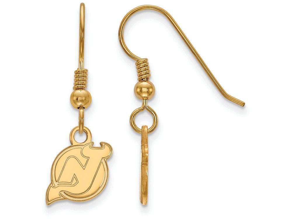 Sterling Silver Gp Nhl Logoart New Jersey Devils Extra Small Dangle Earrings