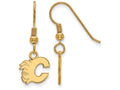 Sterling Silver Gp Nhl Logoart Calgary Flames Extra Small Dangle Earrings