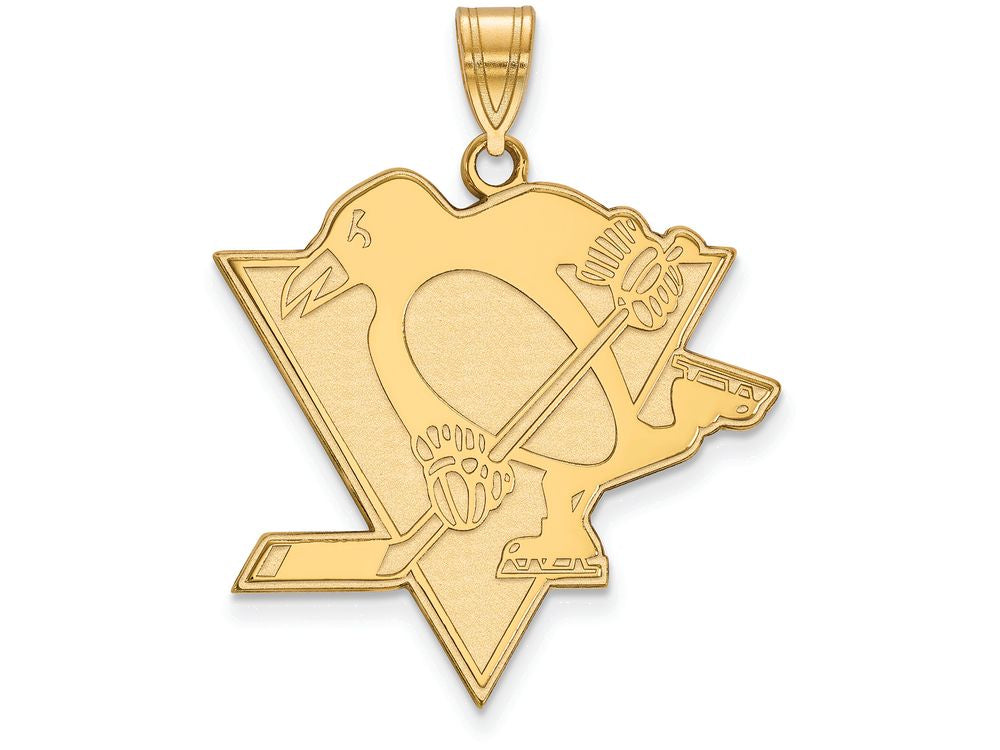 Sterling Silver Gp Nhl Logoart Pittsburgh Penguins Extra Large  Pendant