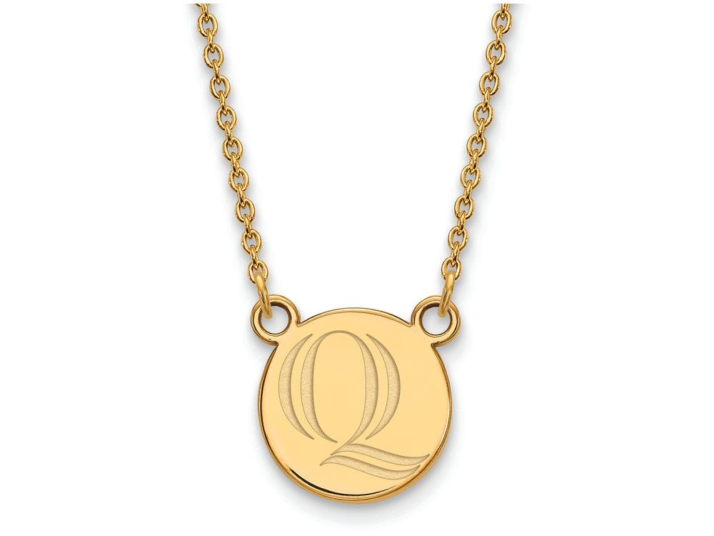 Logoart Sterling Silver Gp Quinnipiac University Small Pendant Necklace