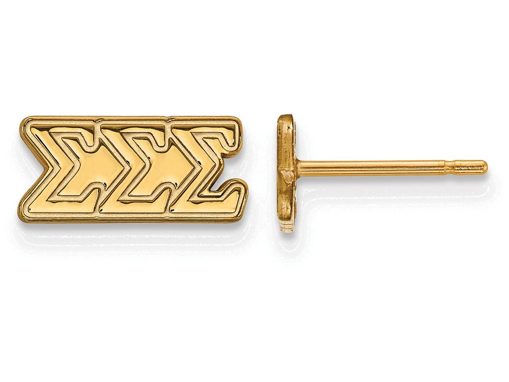 Logoart Sterling Silver Gp Sigma Sigma Sigma Extra Small Post Earrings