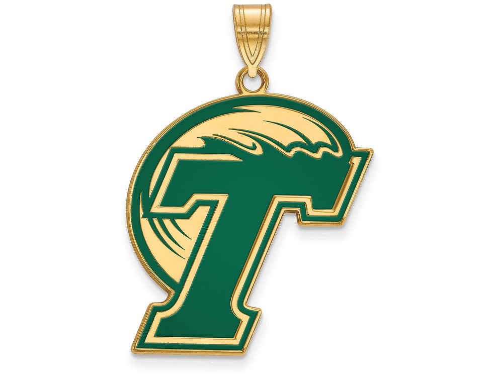 Logoart Sterling Silver Gp Tulane University Extra Large  Enamel Pendant
