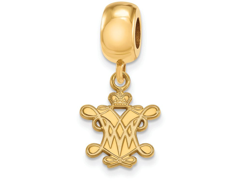 Logoart Sterling Silver Gp William And Mary Small Dangle Bead