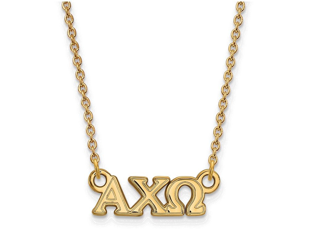 Logoart Sterling Silver Gp Alpha Chi Omega Extra Small Pendant Necklace