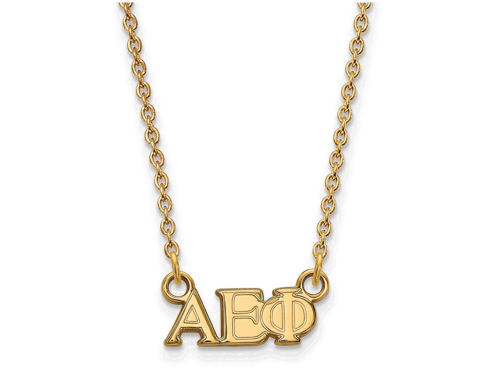 Logoart Sterling Silver Gp Alpha Epsilon Phi Extra Small Pendant Necklace