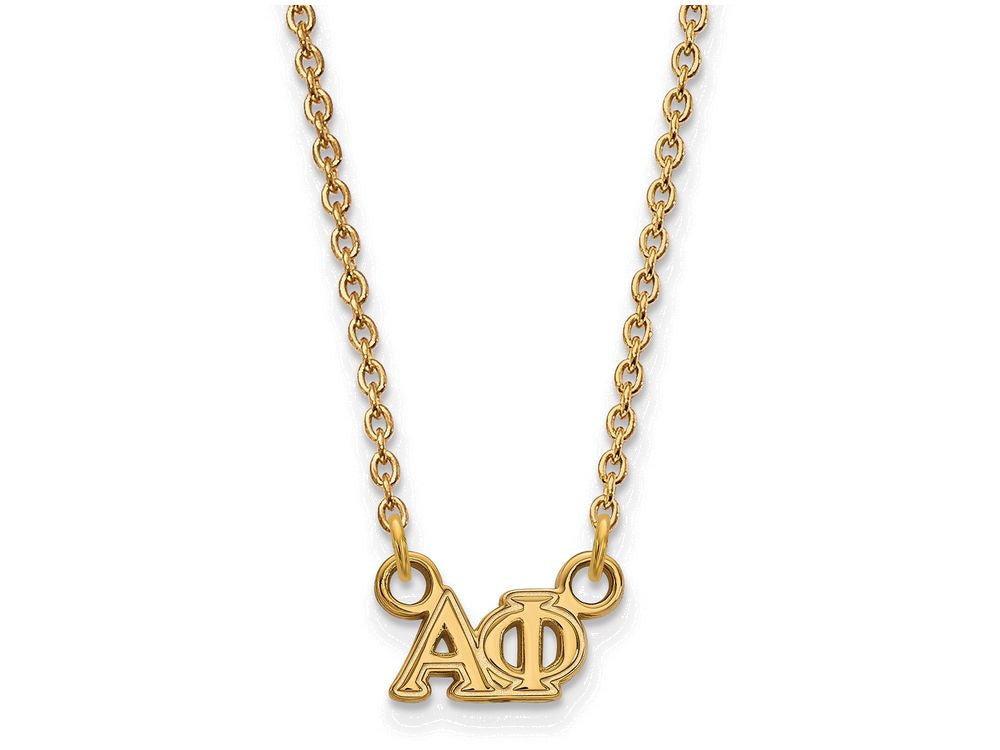 Logoart Sterling Silver Gp Alpha Phi Extra Small Pendant Necklace